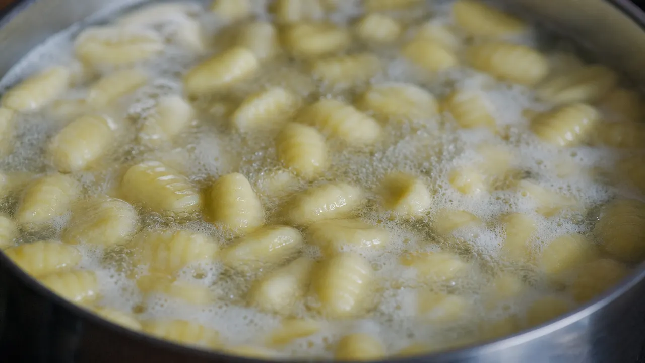 Cuisson de gnocchis frais à l'eau bouillante