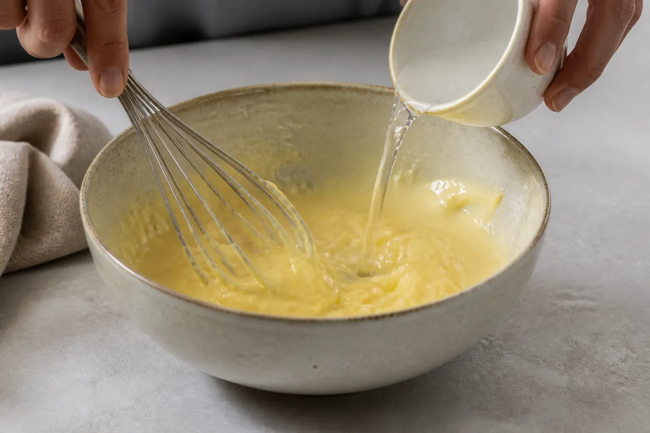 Rattraper une mayonnaise avec de l'eau en fouettant