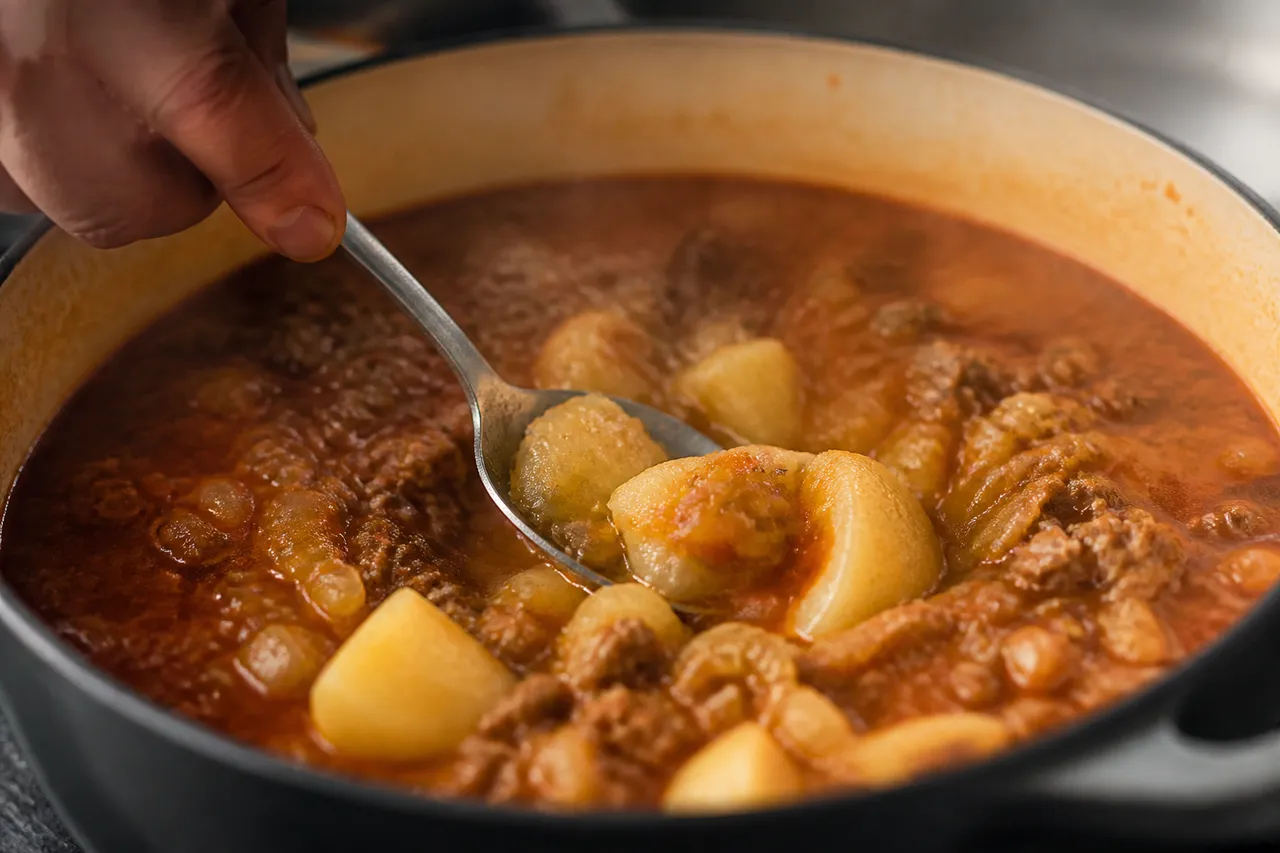 Pommes de terre pour épaissir une sauce trop liquide mijotée